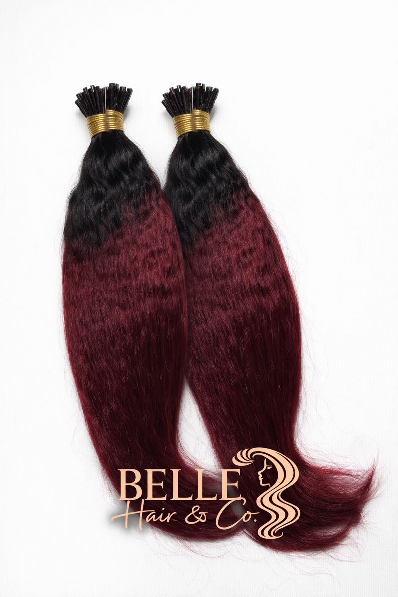Kinky straight Ombre red ITips